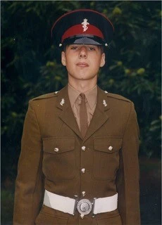 Simon Brown in military uniform