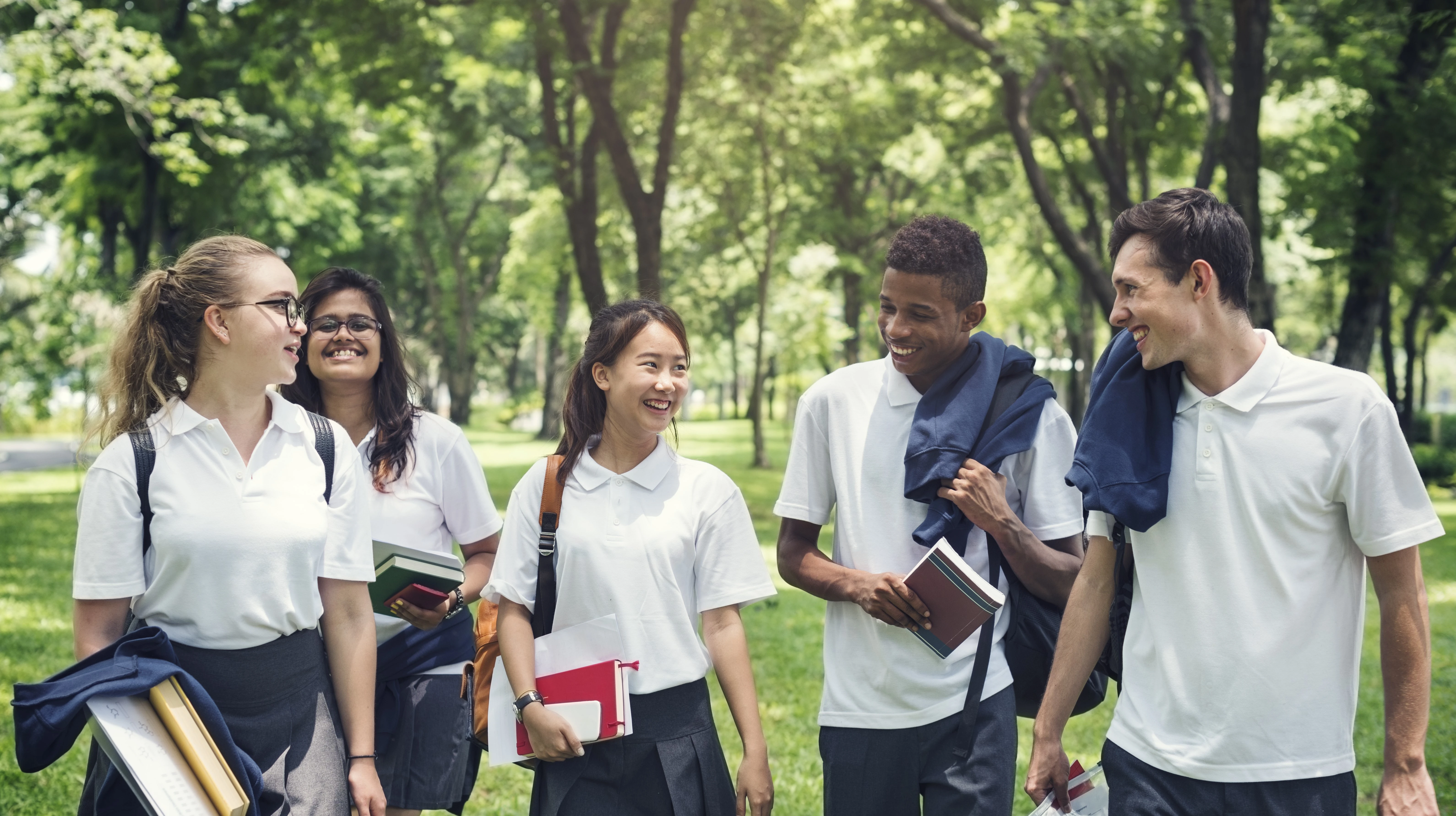 Students in school uniform on a Remembrance Travel school trip