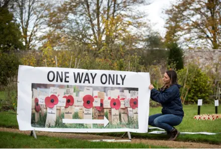 One way system being installed at Swindon Field of Remembrance