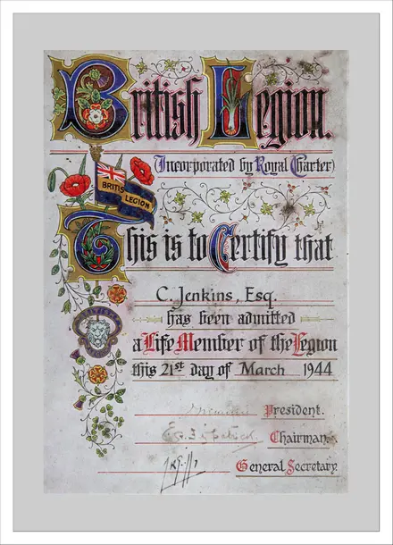 Caradog's life member certificate ""