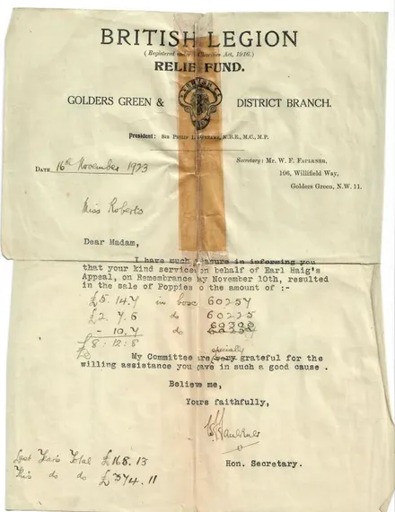 Mrs Roberts letter ""