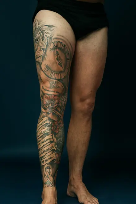 Craig Daniell leg tattoo