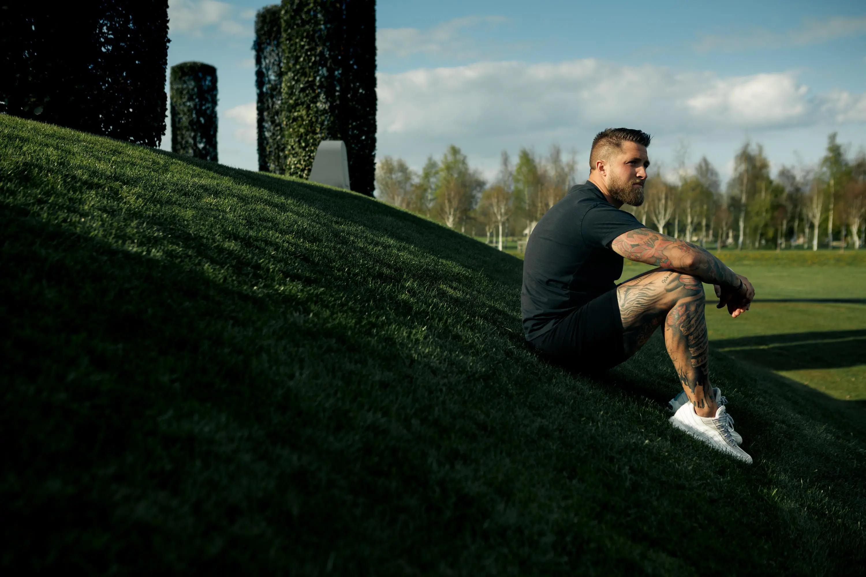 Craig Daniell sat on slop