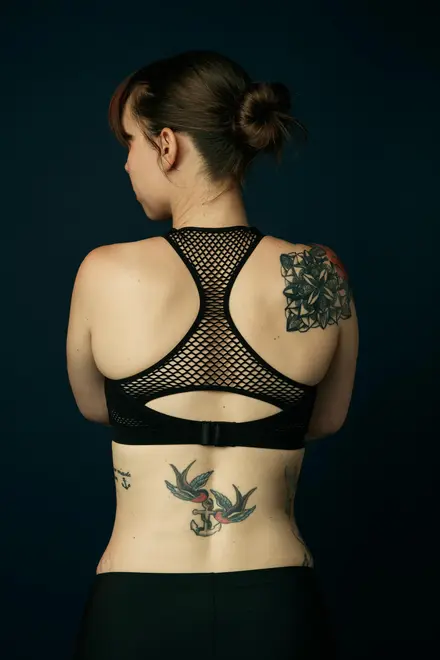 Dani Cummings back tattoo