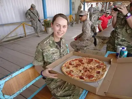 Dani Cummings in Afghanistan on her 21st birthday