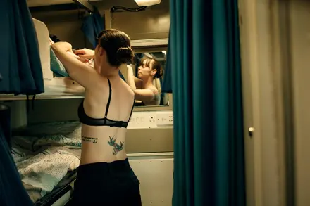 Dani Cummings making bed Dani Cummings making bed