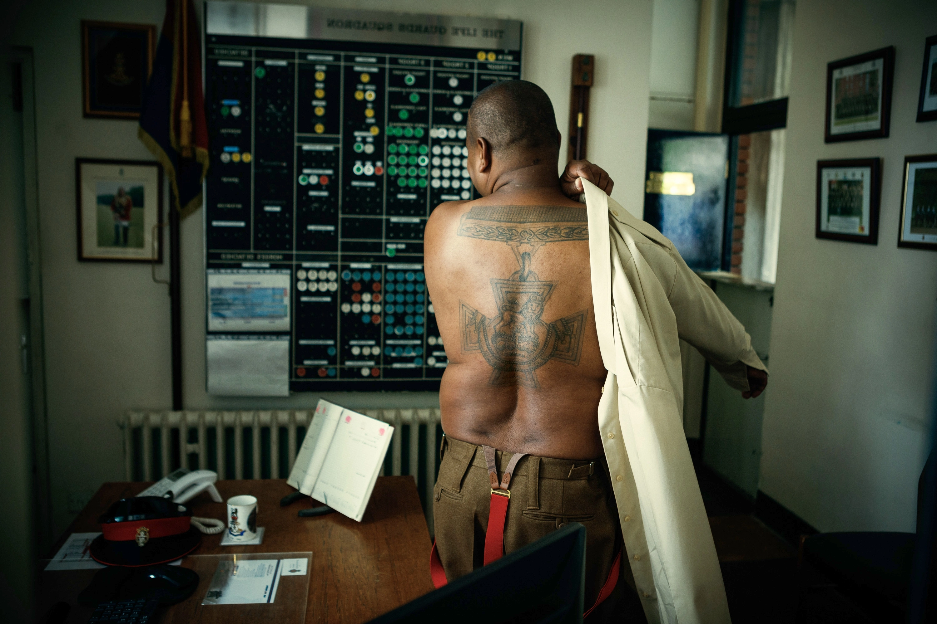 Sergeant Johnson Beharry getting dressed