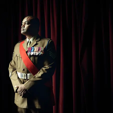Johnson Beharry looking out of window