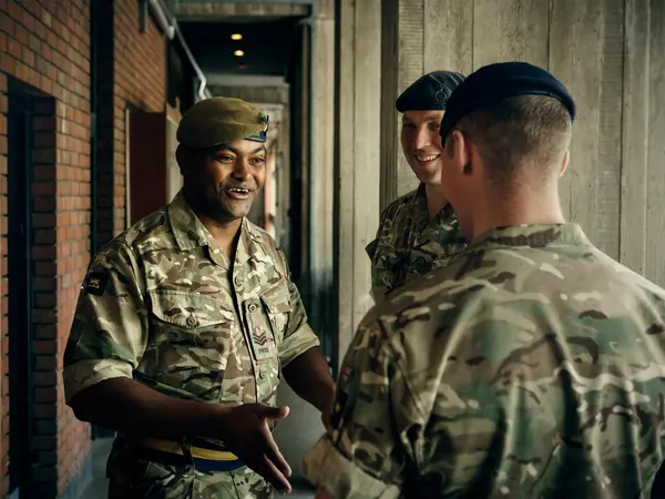 Johnson Beharry meeting fellow Army personnel
