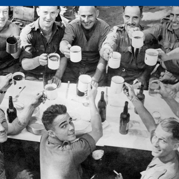 British troops at jungle base relaxing during break in Burma campaign action