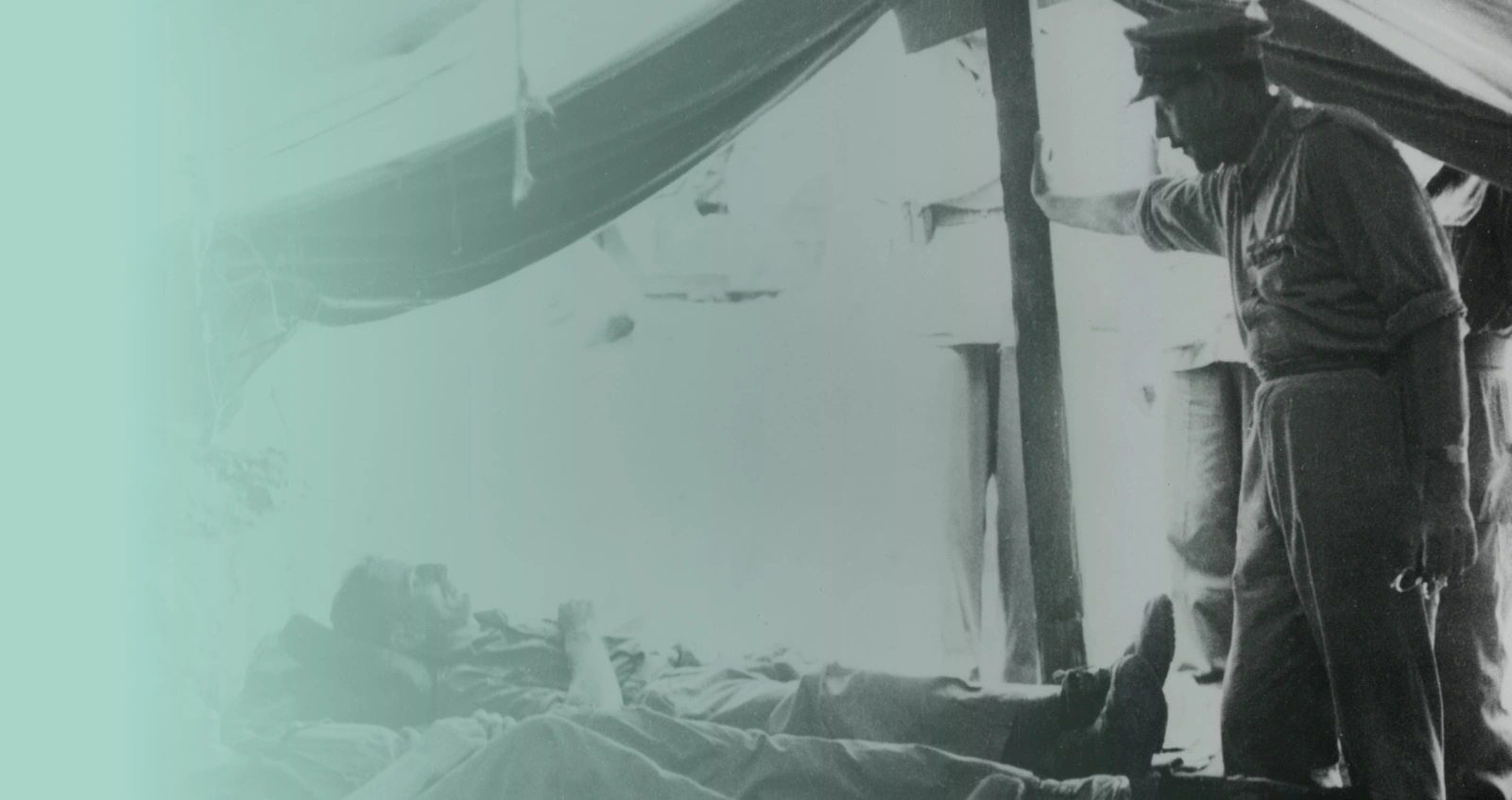 Lt Gen Oliver Leese , GOC ALFSEA, visits patients in a main dressing station