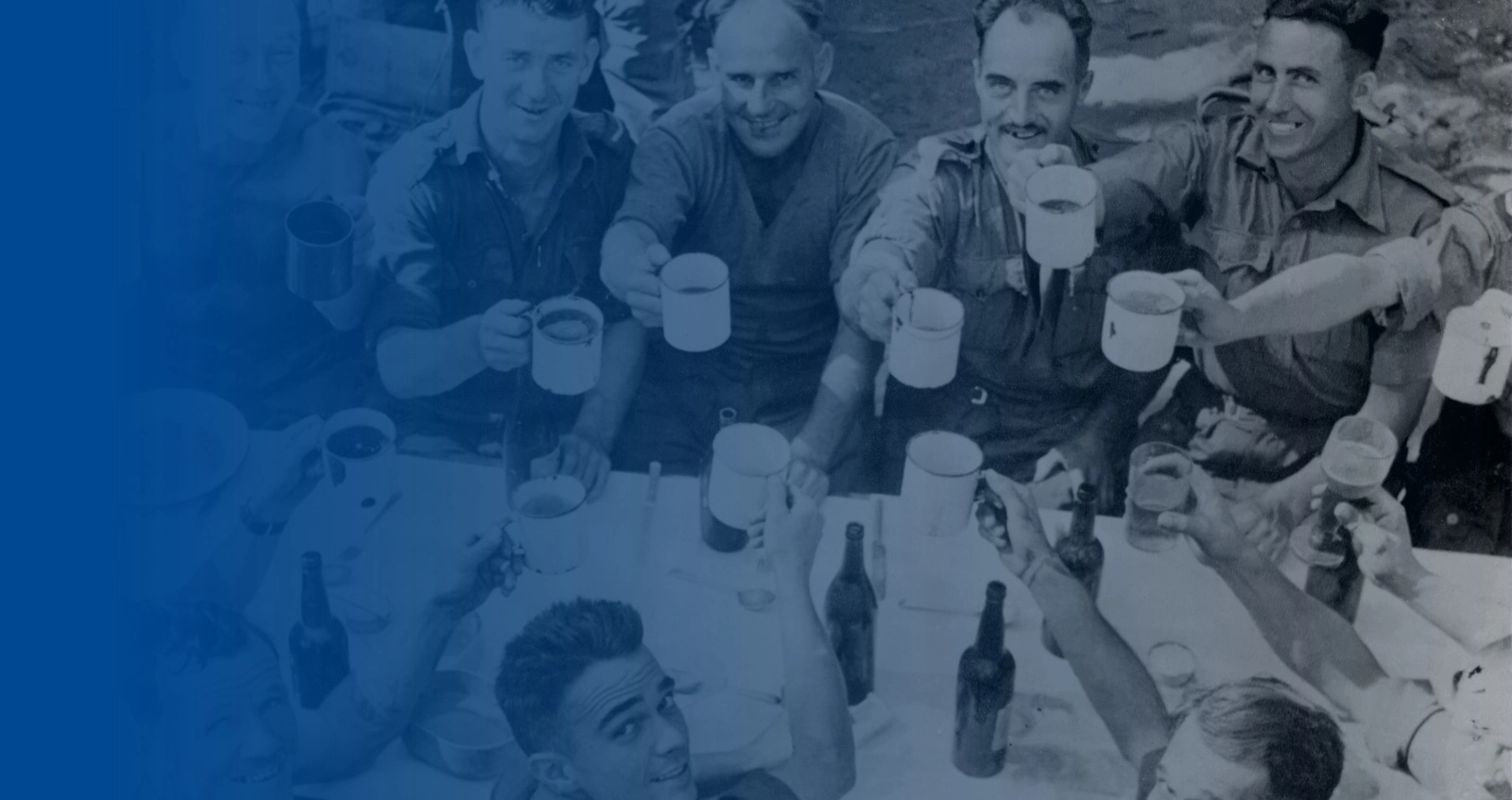 SEAC troops having a drink at a camp bar