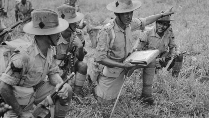 Men of the 2/9th Gurkha Rifles training in the Malayan jungle