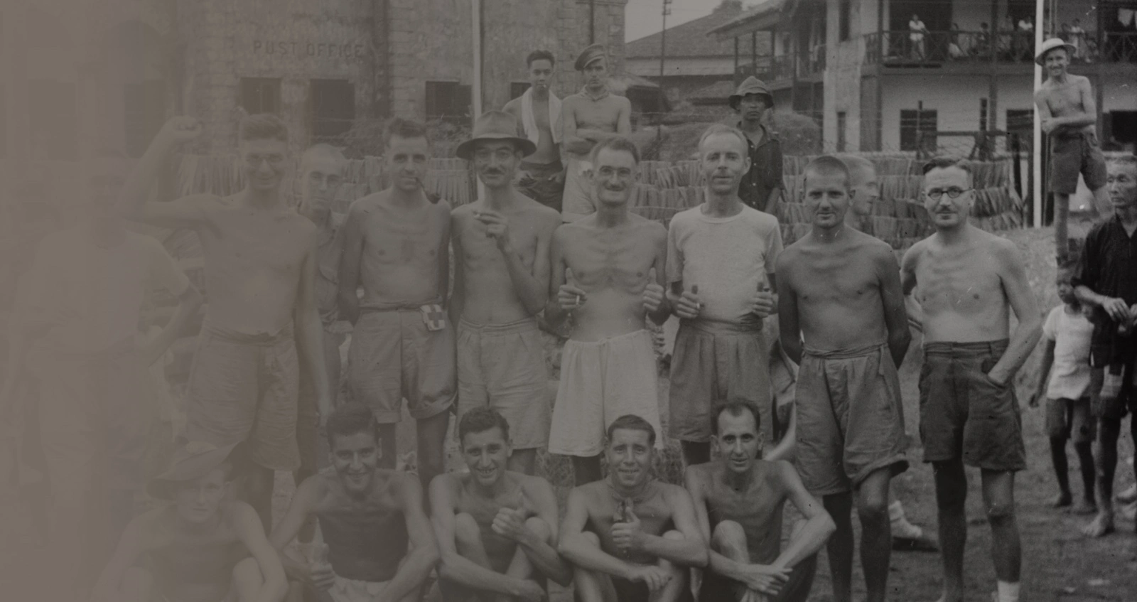 Liberated POWs photographed in Singapore, 6 September 1945