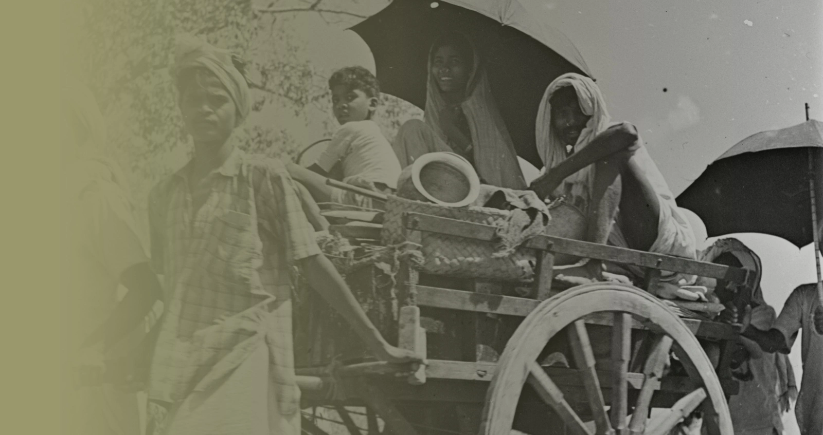 Burmese civilians pulling a cart during the evacuation of Rangoon, 1942