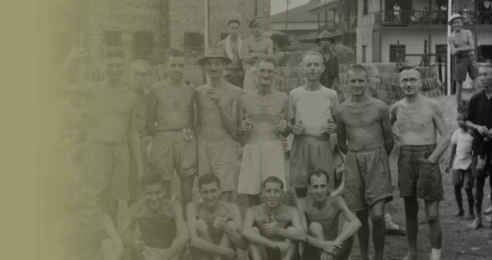 Liberated POWs photographed in Singapore, 6 September 1945