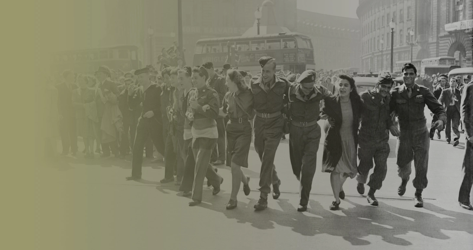 VJ Day celebrations in Piccadilly Circus, London