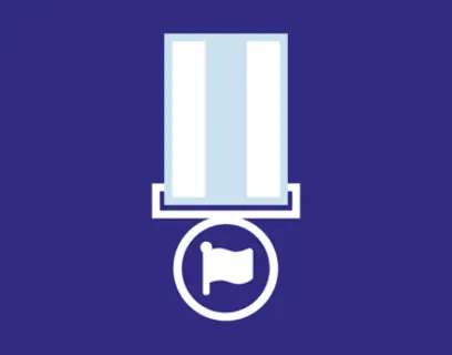 Member Blue medal icon with flag
