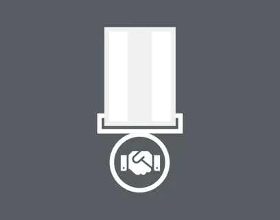 Partner Grey medal icon with handshake