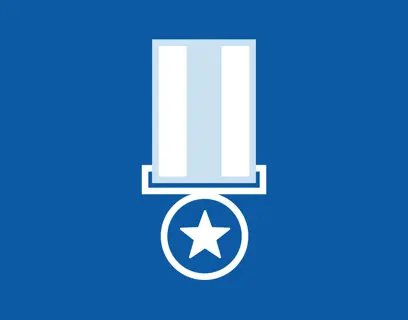 Blue medal icon with star