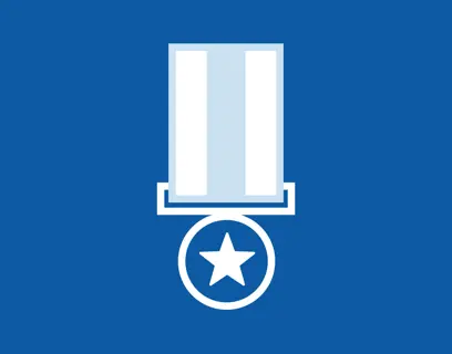 Staff Blue medal icon with star