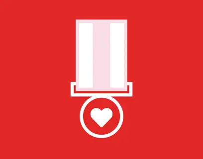 Volunteer Red medal icon with heart