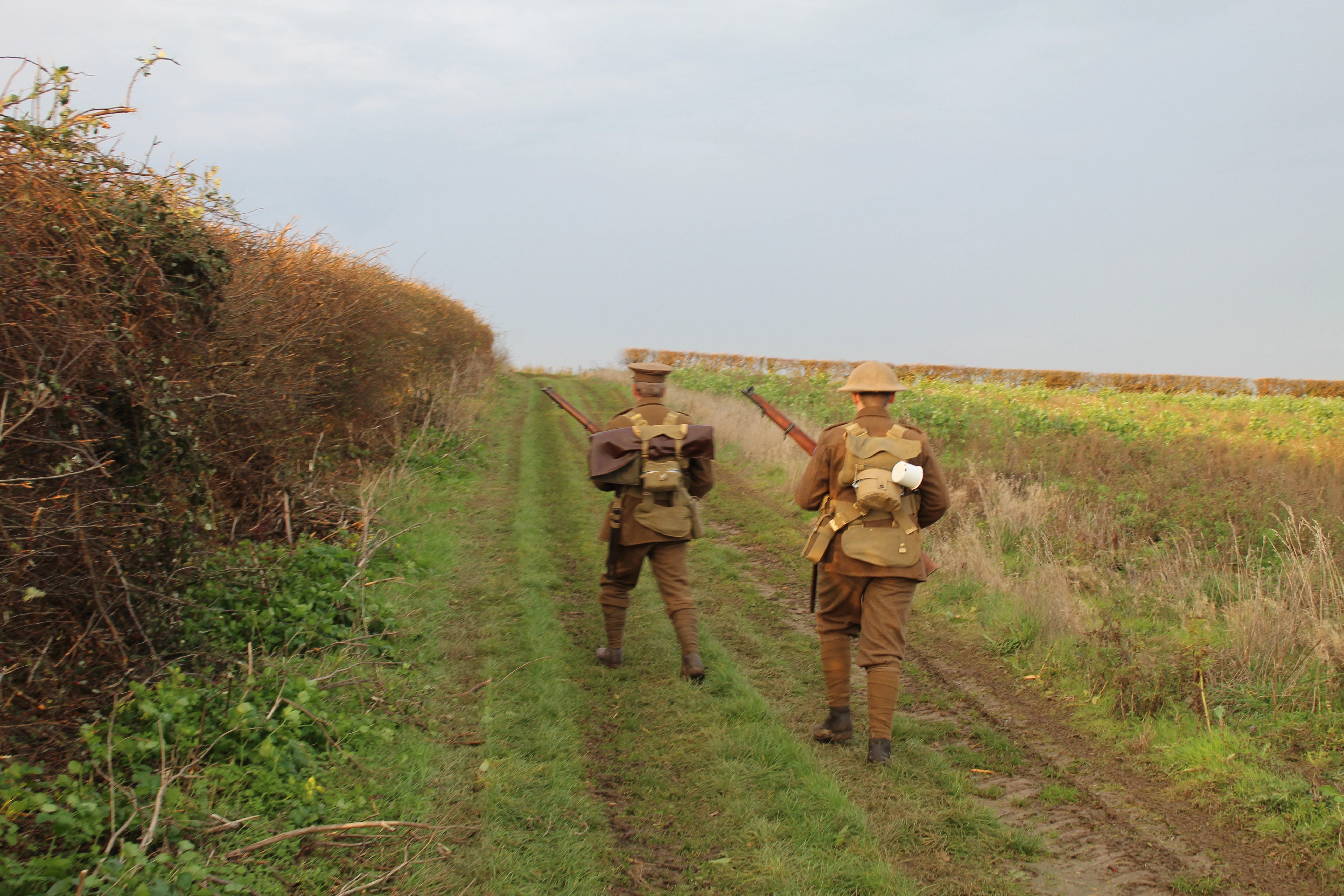 Toby Bourne on his walk in WW1 uniform
