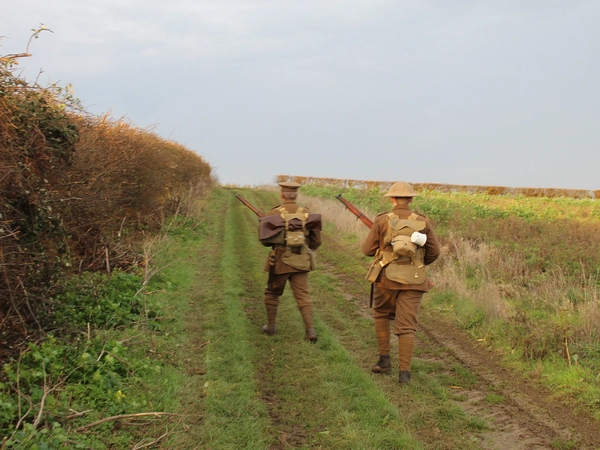 Toby Bourne on his walk in WW1 uniform Toby Bourne on his walk in WW1 uniform