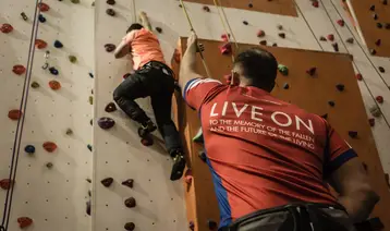 Indoor climbing at Battle Back Centre