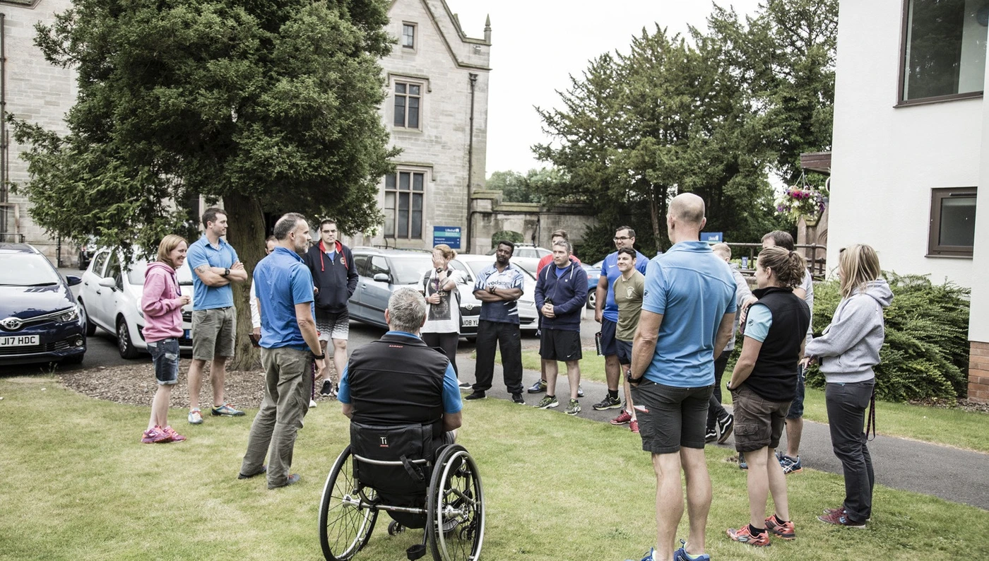 Participants at Battle Back Centre meet the team of coaches