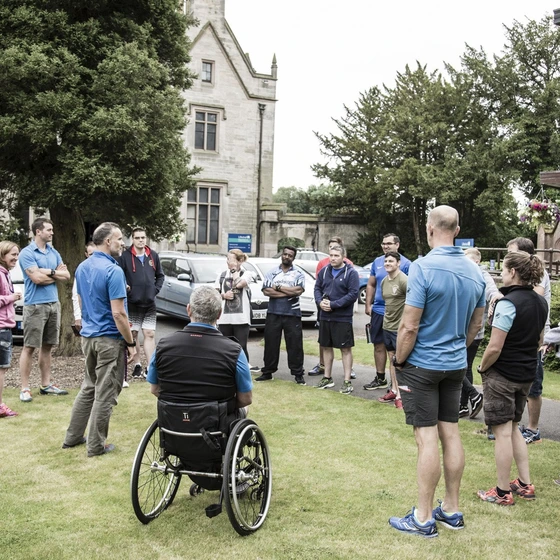 Participants at Battle Back Centre meet the team of coaches