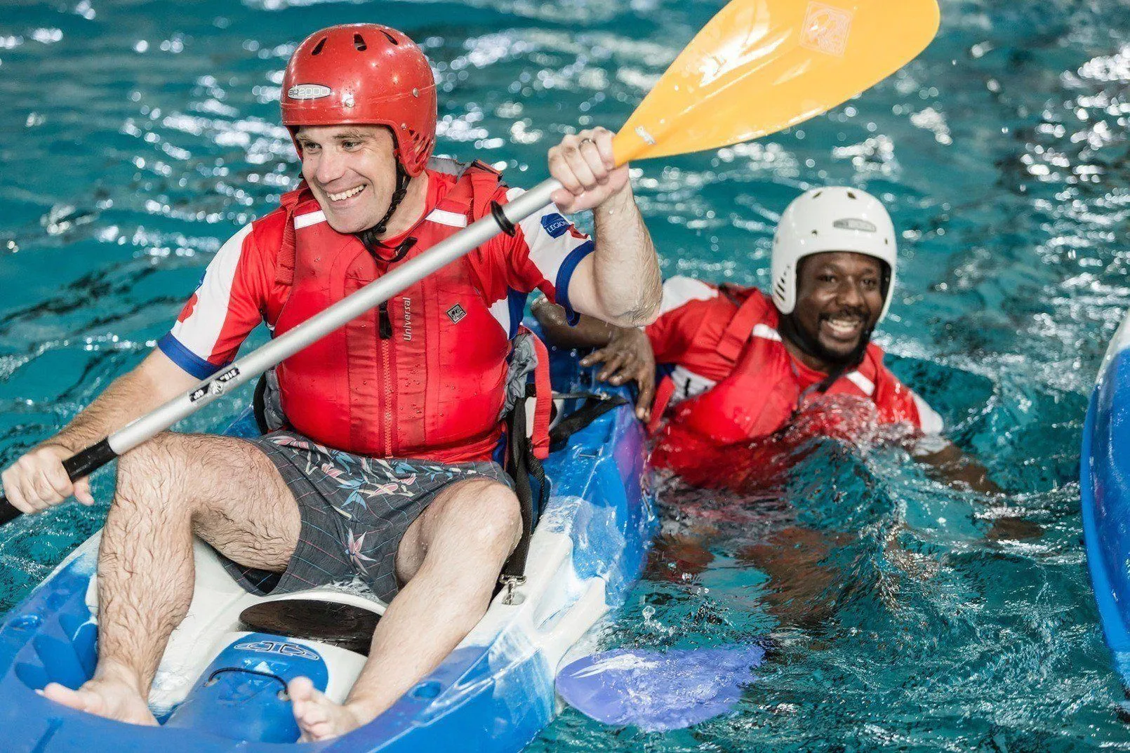 Battle Back Centre participants learning to kayak