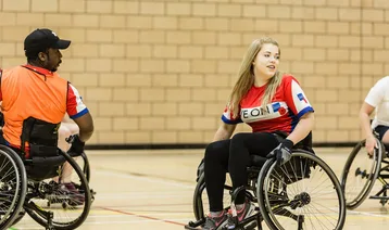 A game of wheelchair basketball at Battle Back Centre