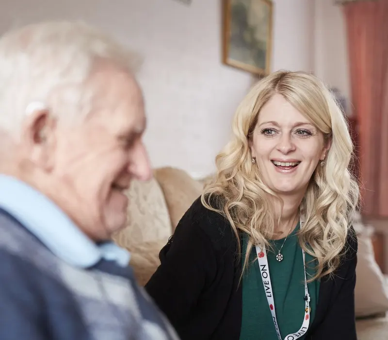 An Admiral Nurse visiting a carer