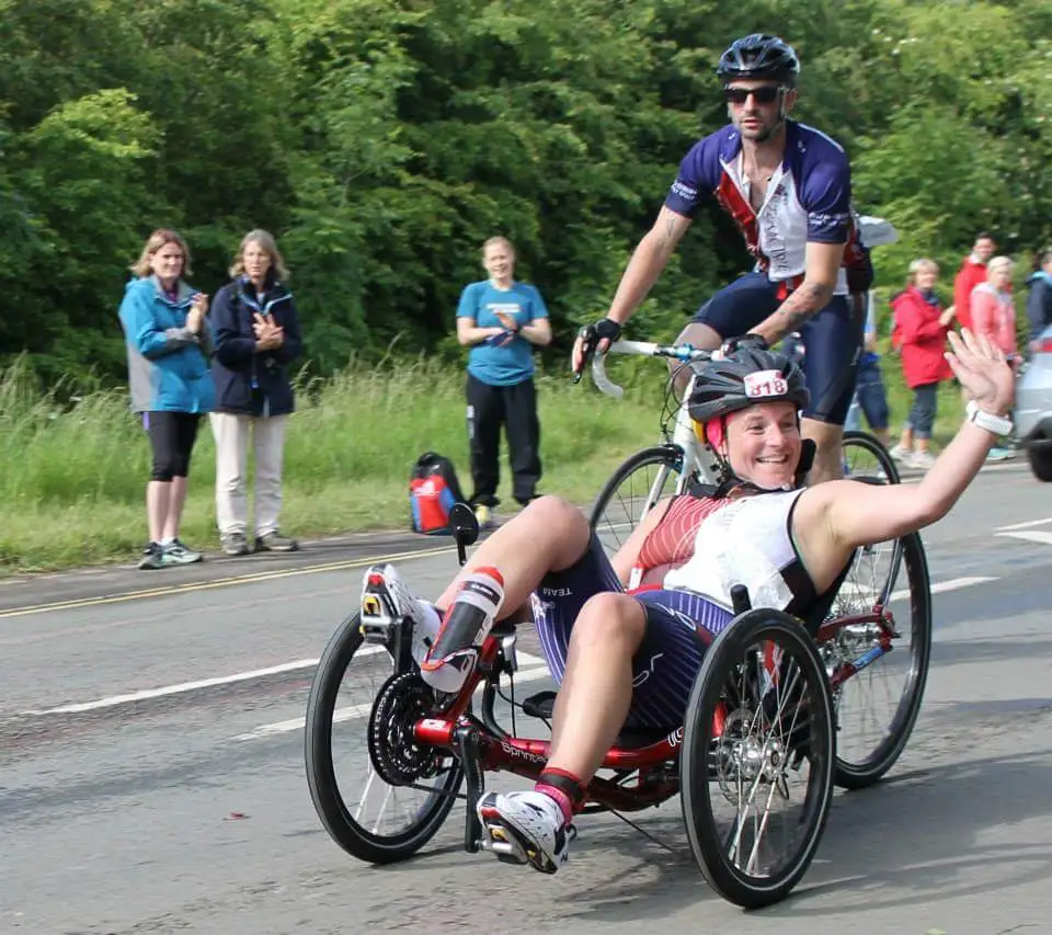 Anna taking part in a cycling event