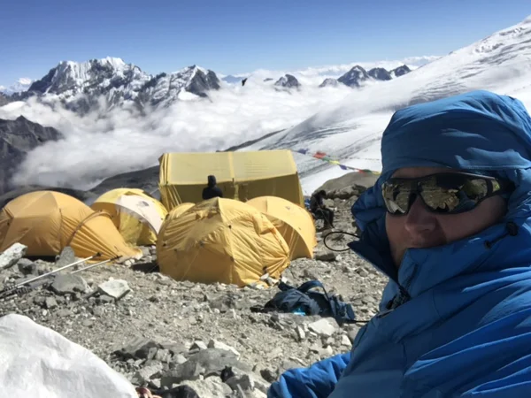 Becky Eckersley at high camp  Becky Eckersley at high camp