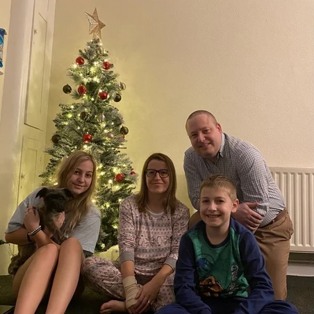 Chris and his family reunited at Christmas