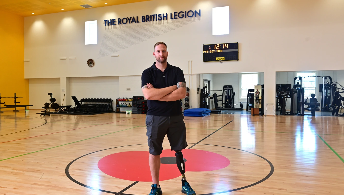 Andy Barlow standing in the Royal British Legion gym at DMRC