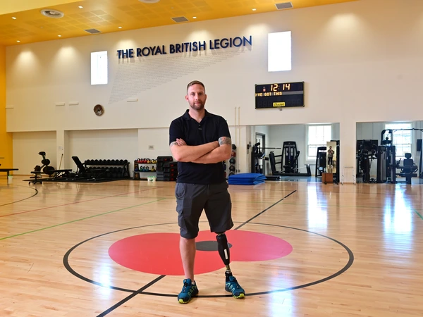 Andy Barlow standing in the Royal British Legion gym at DMRC