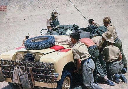 stories_denis_sparrow_onpatrol Denis Sparrow and company on patrol in Yemen.
