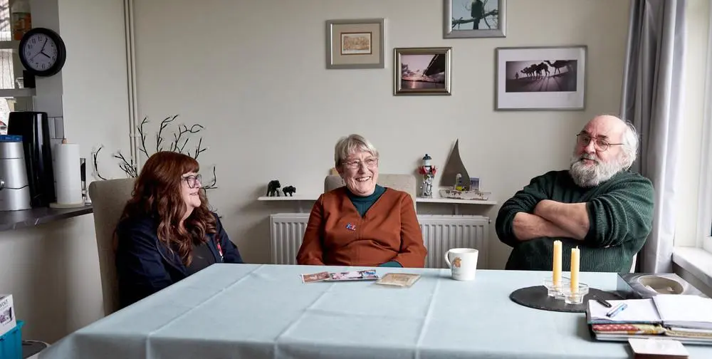 Dorothy and Angus Weir with Admiral Nurse Helen Buckley