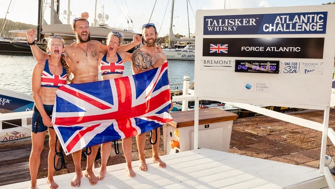 Force Atlantic team holding Union Jack