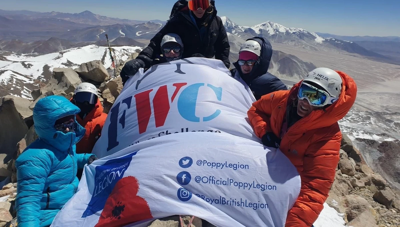 Heather and FWC at the summit of Ojos del Salado in 2019