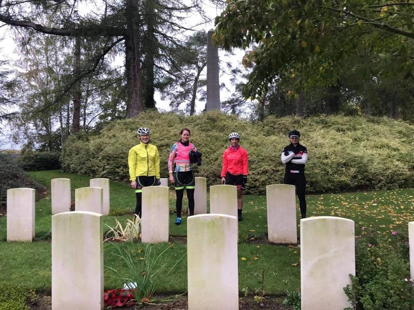 Serving personnel from three nations cycled to war memorials.