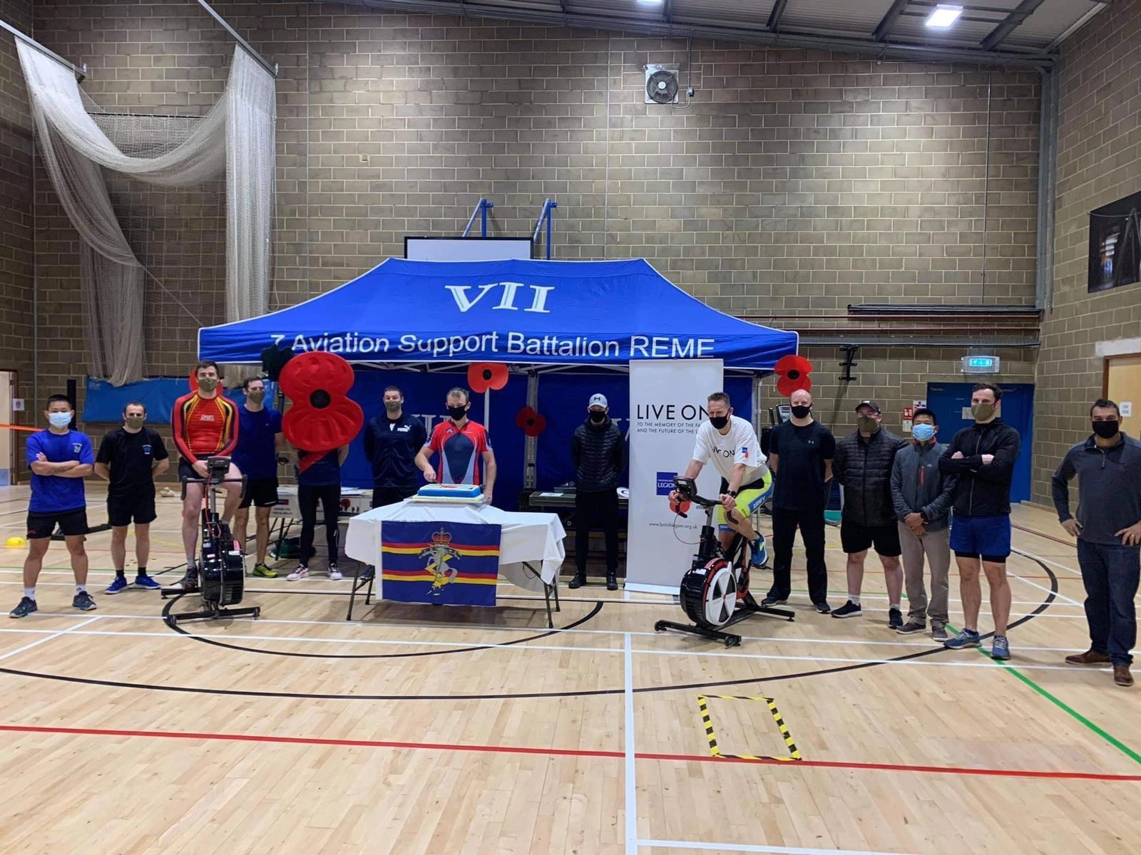 7 Battalion REME 24 hour indoor cycle.