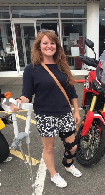 Gemma Barnes in leg brace Gemma Barnes in leg brace