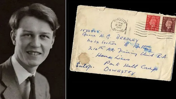 Gilbert Bradley alongside one of his handwritten letters