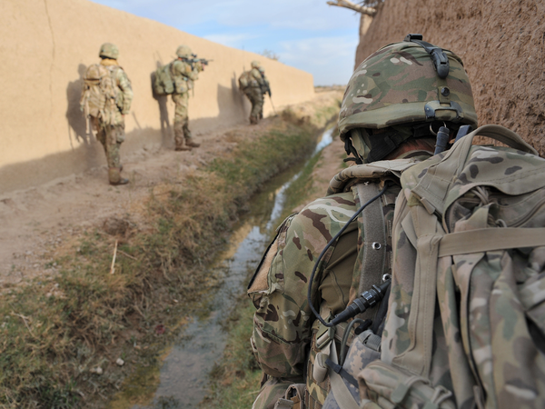 Soldiers in Afghanistan. Crown Copyright. 
