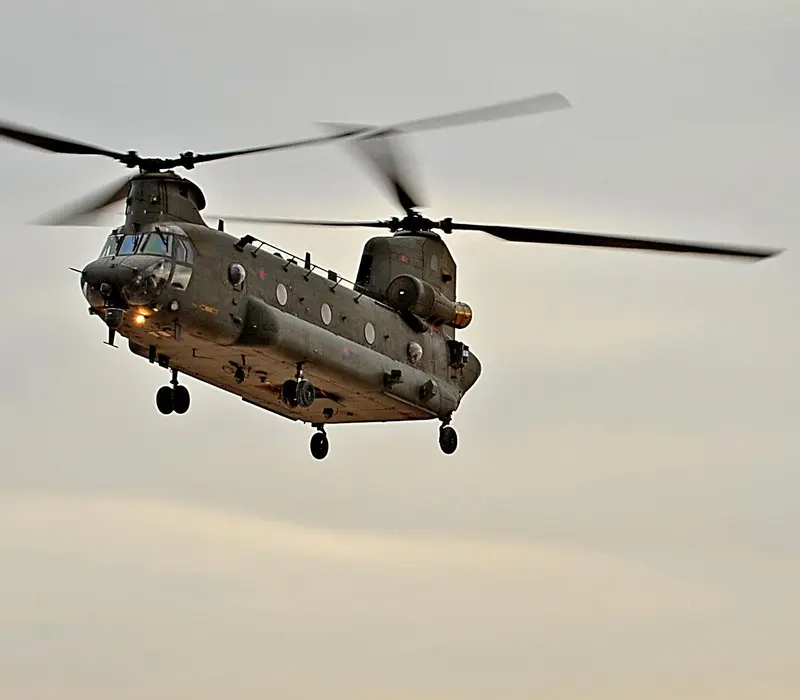 Chinook in Afghanistan. Crown Copyright.