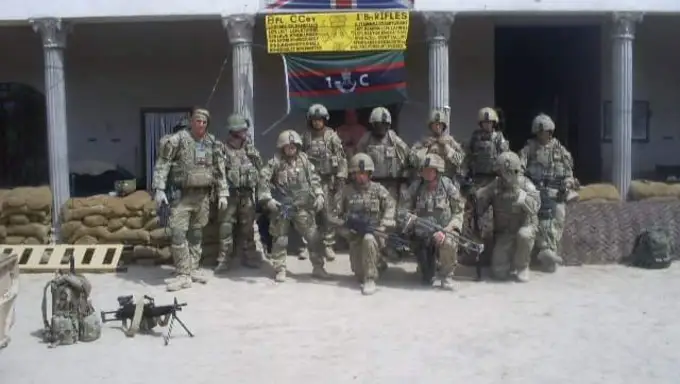 Hayley and her battalion in Afghanistan 